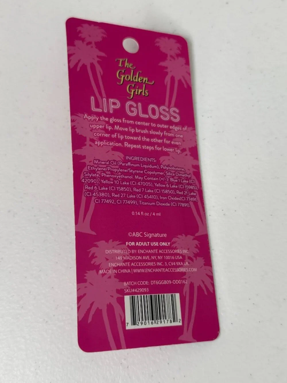 Golden Girls Rose Pink Lip Gloss New Collectible Beauty